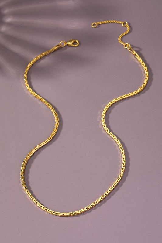 Real gold dipped braided chain necklace