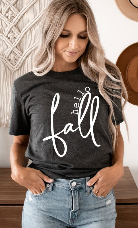 hello fall t shirts heather charcoal