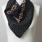 Dot and Floral Border Bandana Scarf