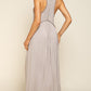 Stone Washed Side Slit Cut Out Maxi Dress