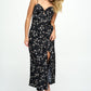 Satin floral maxi dress