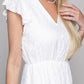 V neck embroidered eyelet dress