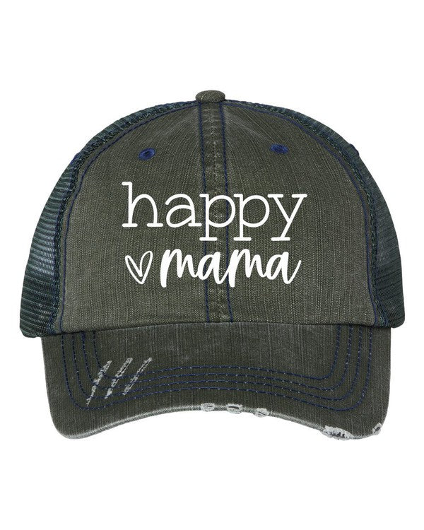 Happy Mama Embroidered Hat