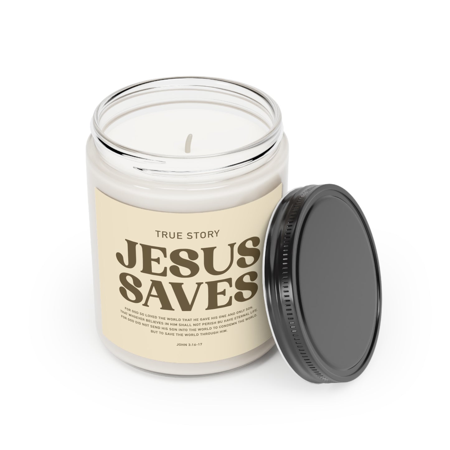 True Story Jesus Saves Candle