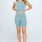 Mineral wash seamless biker shorts set