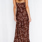 Satin floral maxi dress