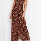 Satin floral maxi dress