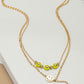 Two row smiley face charms Y necklace