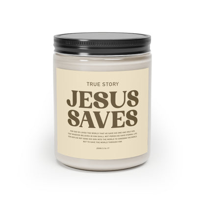 True Story Jesus Saves Candle