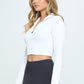 Seamless Half Zip Thumb Holes Crop Top Sport Top