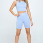 Mineral wash seamless biker shorts set