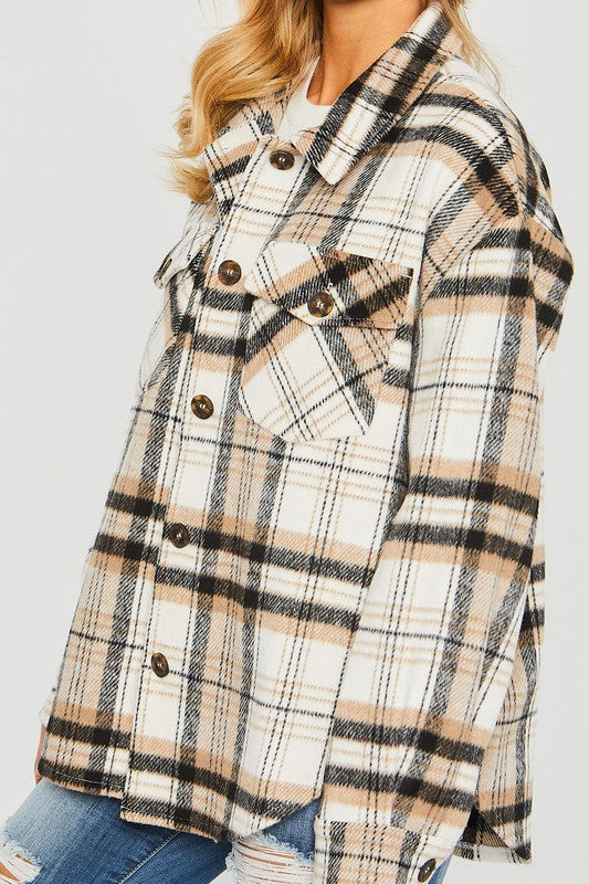 Plaid Bust Pocket Shacket