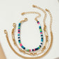 multi color bead and chunky chain bracelets set