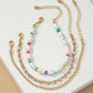 Pearl and chain multi color bracelets set