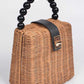 Beads Handle Straw Structure Clutch Swing Bag