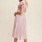 Square Neck Ruffled Short Sleeve Maxi Dress