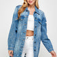 DENIM 3/4 QUARTER JACKETS DISTRESSED WASHED