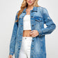 DENIM 3/4 QUARTER JACKETS DISTRESSED WASHED