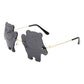 Kids Rimless Panda Colored Children Sunglasses