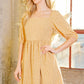 Spagetti Tie Back Puff Sleeve Woven Dress