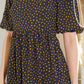 Spagetti Tie Back Puff Sleeve Woven Dress