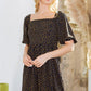 Spagetti Tie Back Puff Sleeve Woven Dress