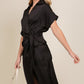 SURPLICE SATIN WRAP DRESS