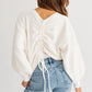 Fuzzy Sweater with Back Ruching