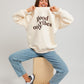 Letter Embroidery Oversized Sweatshirt