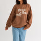 Letter Embroidery Oversized Sweatshirt