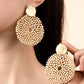 B A C K IN S T O C K wood disk drop earrings