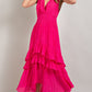 V-Neck Ruffle Maxi Dress