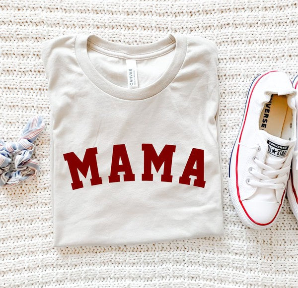 Mama Varsity Font Bella Canvas Tee