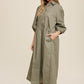 Button Front Puff Sleeve Babydoll Maxi Dress