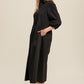 Button Front Puff Sleeve Babydoll Maxi Dress