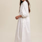 Button Front Puff Sleeve Babydoll Maxi Dress