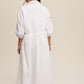 Button Front Puff Sleeve Babydoll Maxi Dress