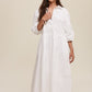 Button Front Puff Sleeve Babydoll Maxi Dress