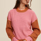 Color Block Ribbed Knit Sweater