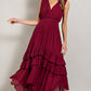 V-Neck Ruffle Maxi Dress