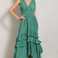 V-Neck Ruffle Maxi Dress