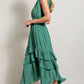 V-Neck Ruffle Maxi Dress