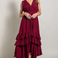 V-Neck Ruffle Maxi Dress