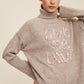 Give Me Love Stitched Mock Neck Sweater