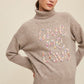 Give Me Love Stitched Mock Neck Sweater