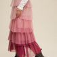 Gradient Style Tiered Mesh Maxi Skirt