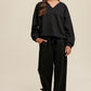 V-neck Sweatshirt and Pants Set