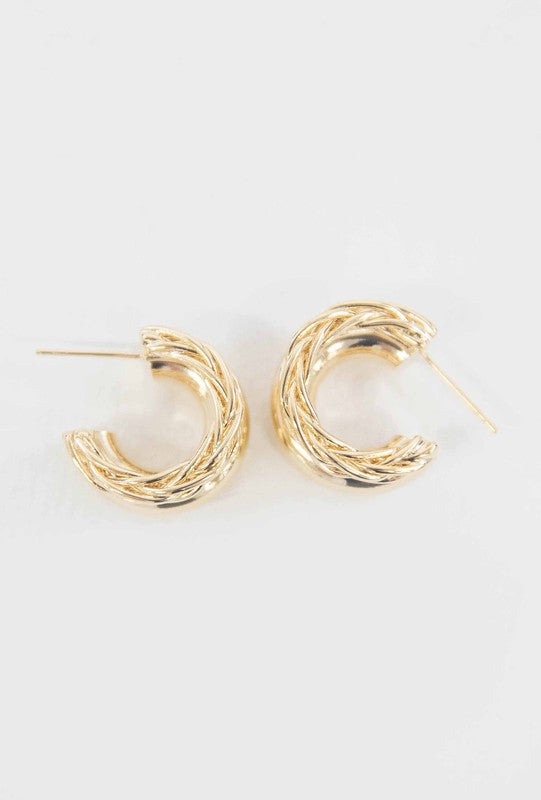 Chunky Braided Hoop Earrings