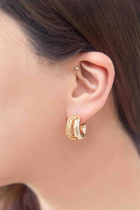 Chunky Braided Hoop Earrings