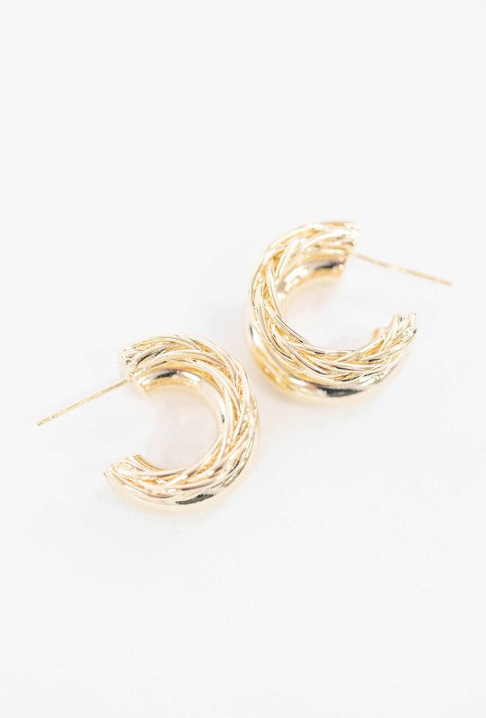 Chunky Braided Hoop Earrings